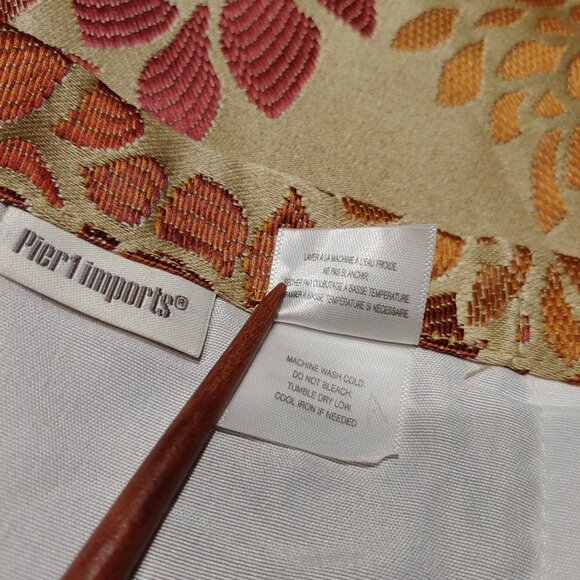 Pier 1 Imports Satinated Floral Shimmery Lined Curtain Set 50x84" (2) - Picture 8 of 9